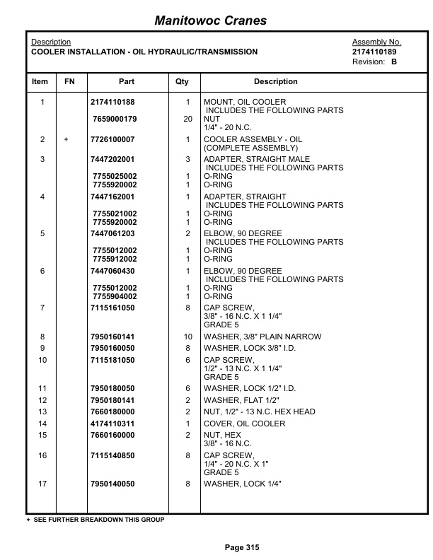 Grove RT760E Crane Parts Manual 223897 2013 2 Grove RT760E Crane Parts Manual 223897 2013-2