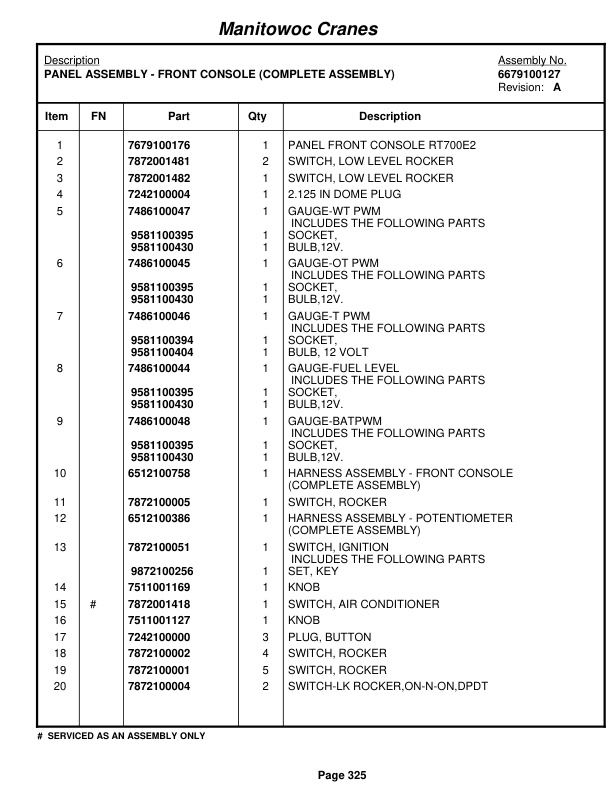 Grove RT760E Crane Parts Manual 224431 2012 2 Grove RT760E Crane Parts Manual 224431 2012-2