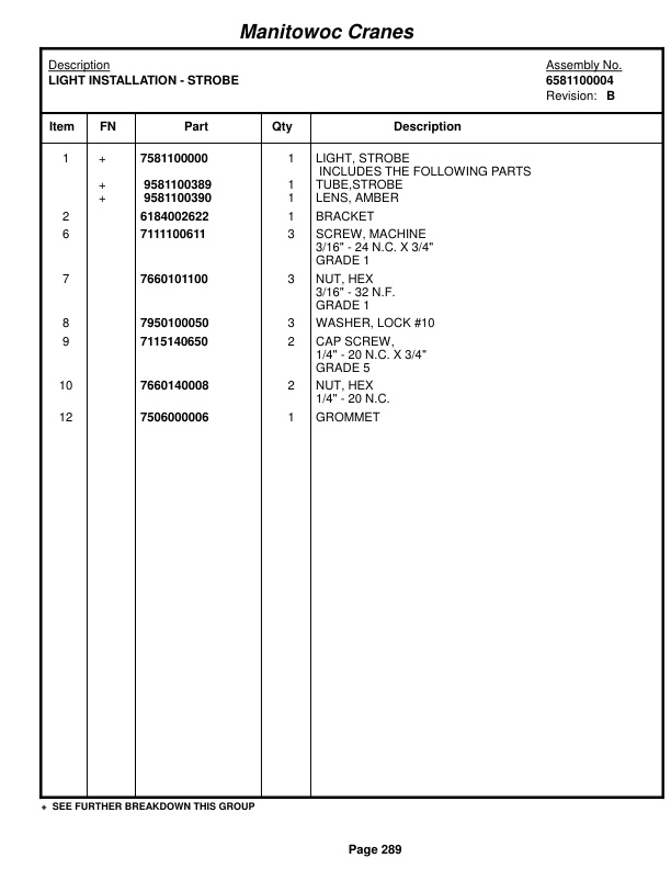 Grove RT760E Crane Parts Manual 225469 2017-2