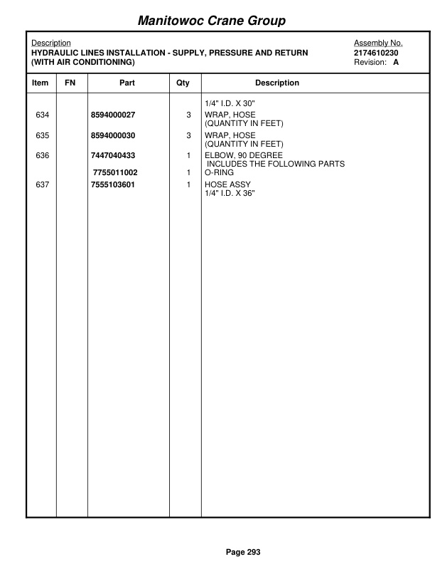 Grove RT760E Crane Parts Manual 226514 2007-2