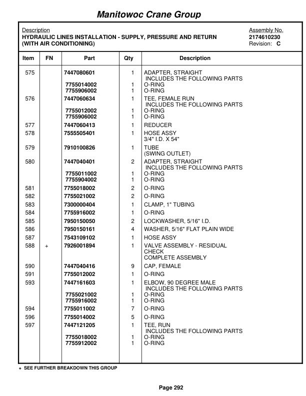 Grove RT760E Crane Parts Manual 227989 2007 2 Grove RT760E Crane Parts Manual 227989 2007-2