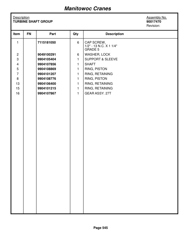 Grove RT760E Crane Parts Manual 228346 2014 3 Grove RT760E Crane Parts Manual 228346 2014-3