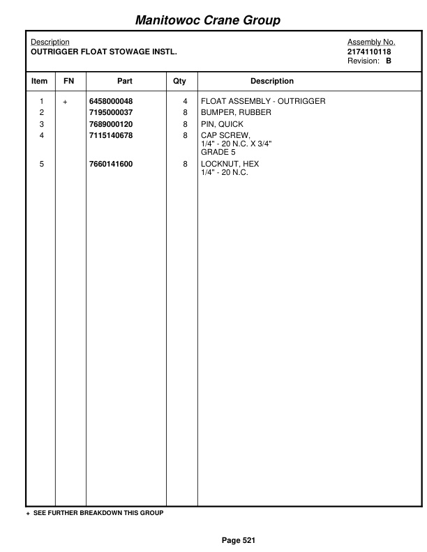 Grove RT760E Crane Parts Manual 228552 2008 3 Grove RT760E Crane Parts Manual 228552 2008-3