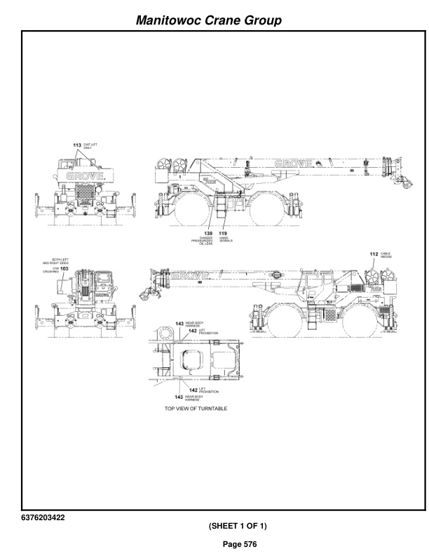 Grove RT760E Crane Parts Manual 228620 2008 3 Grove RT760E Crane Parts Manual 228620 2008-3