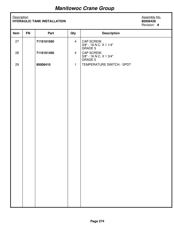 Grove RT760E Crane Parts Manual 228809 2008 2 Grove RT760E Crane Parts Manual 228809 2008-2
