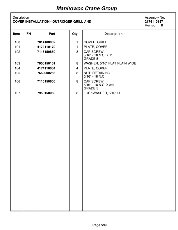 Grove RT760E Crane Parts Manual 229254 2008 3 Grove RT760E Crane Parts Manual 229254 2008-3