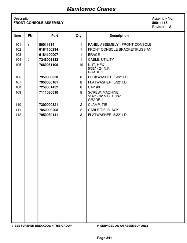 Grove RT760E Crane Parts Manual 229495 2011 2 Grove RT760E Crane Parts Manual 229495 2011-2
