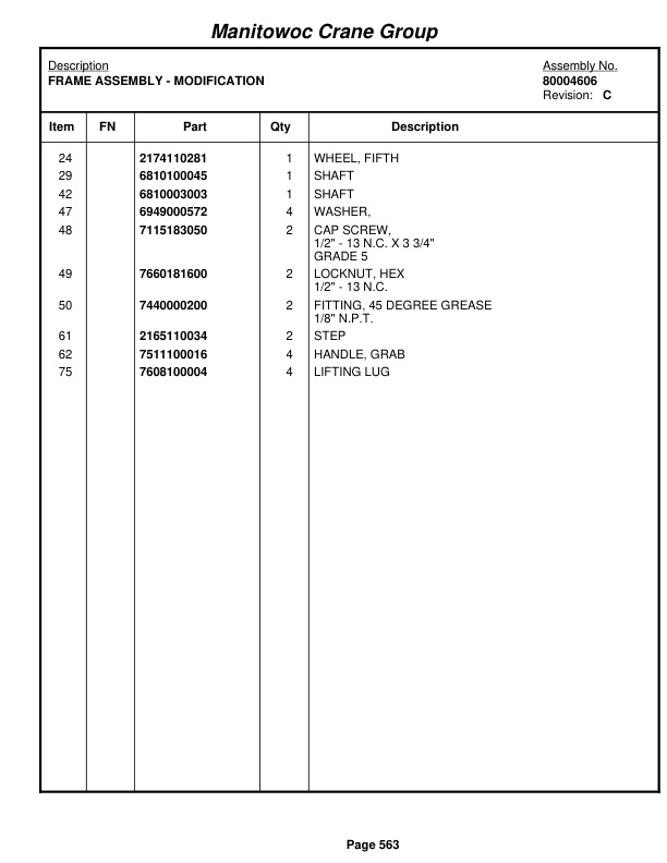 Grove RT760E Crane Parts Manual 229499 2008 3 Grove RT760E Crane Parts Manual 229499 2008-3