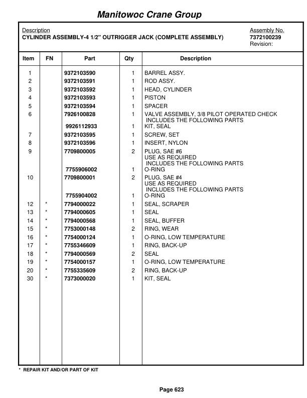Grove RT760E Crane Parts Manual 230009 2008-3