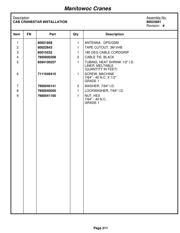 Grove RT760E Crane Parts Manual 231750 2011 2 Grove RT760E Crane Parts Manual 231750 2011-2