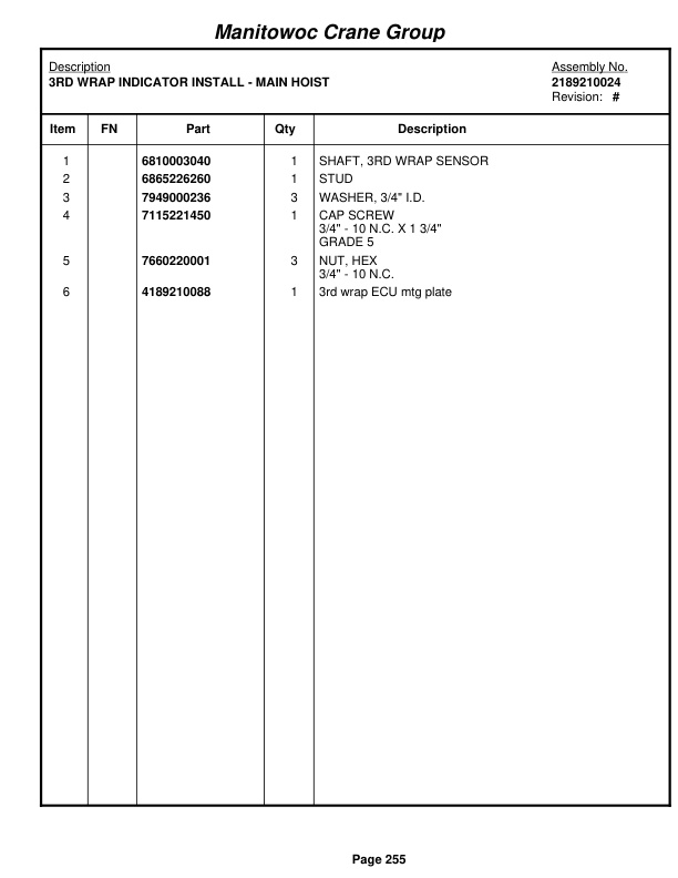 Grove RT760E3 Crane Parts Manual 227109 2007 2 Grove RT760E3 Crane Parts Manual 227109 2007-2