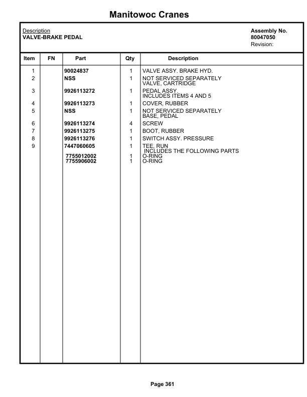Grove RT765E-2 4 SECT Crane Parts Manual 236110 2018 2 Grove RT765E-2 4 SECT Crane Parts Manual 236110 2018-2