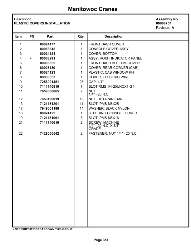Grove RT765E-2 4 SECT Crane Parts Manual 237057 2021 2 Grove RT765E-2 4 SECT Crane Parts Manual 237057 2021-2