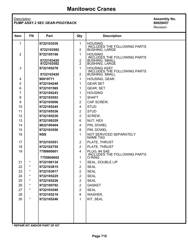 Grove RT765E-2 4 SECT Crane Parts Manual 237058 2021 3 Grove RT765E-2 4 SECT Crane Parts Manual 237058 2021-3
