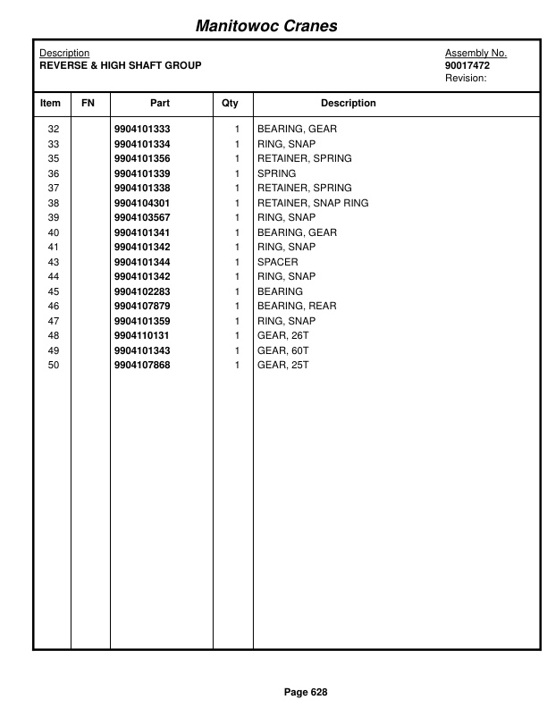Grove RT765E-2 Crane Parts Manual 232388 2017-3