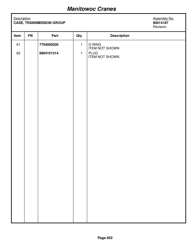 Grove RT765E-2 Crane Parts Manual 232642 2012 3 Grove RT765E-2 Crane Parts Manual 232642 2012-3