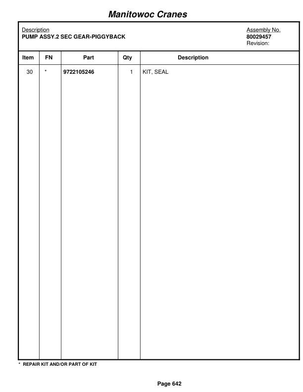 Grove RT765E-2 Crane Parts Manual 232851 2012 3 Grove RT765E-2 Crane Parts Manual 232851 2012-3
