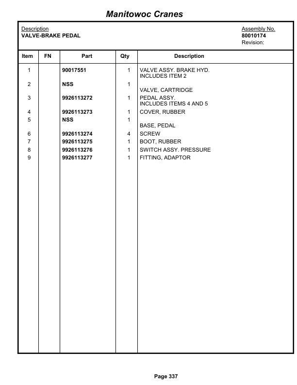 Grove RT765E-2 Crane Parts Manual 233406 2012 2 Grove RT765E-2 Crane Parts Manual 233406 2012-2
