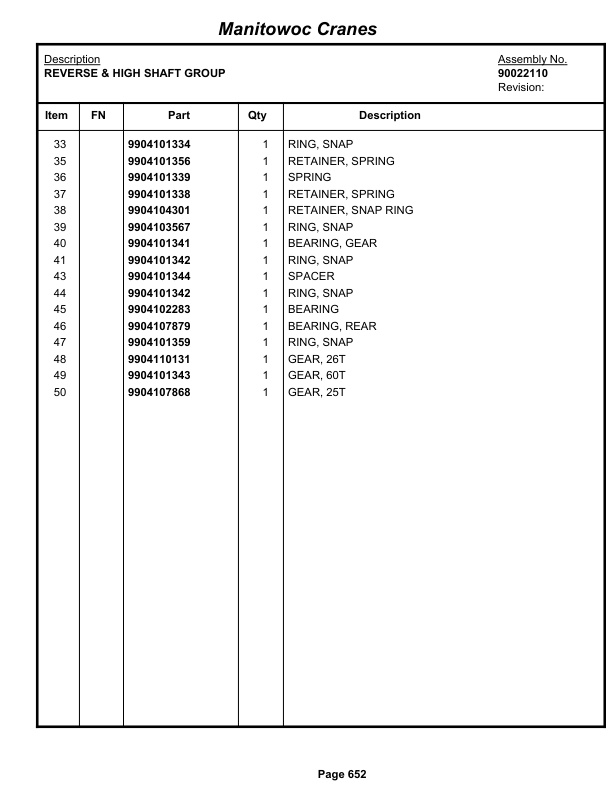 Grove RT765E-2 Crane Parts Manual 234022 2013 3 Grove RT765E-2 Crane Parts Manual 234022 2013-3