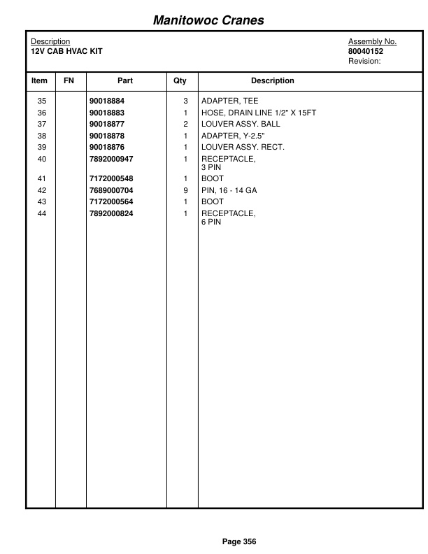 Grove RT765E-2 Crane Parts Manual 234897 2014 2 Grove RT765E-2 Crane Parts Manual 234897 2014-2