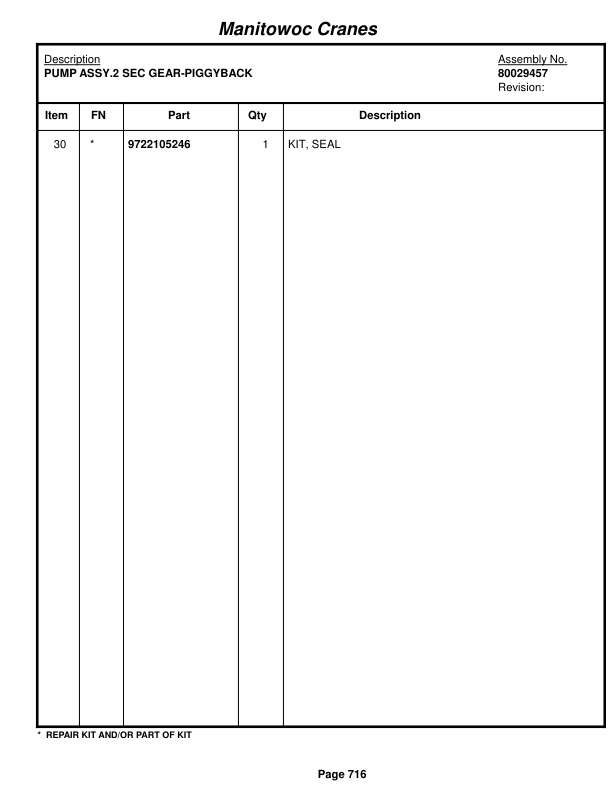Grove RT770E 5 SECT Crane Parts Manual 235648 2016 3 Grove RT770E 5 SECT Crane Parts Manual 235648 2016-3