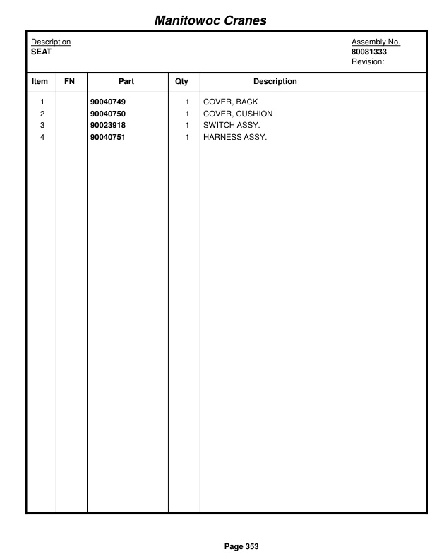 Grove RT770E 5 SECT Crane Parts Manual 235705 2017 2 Grove RT770E 5 SECT Crane Parts Manual 235705 2017-2