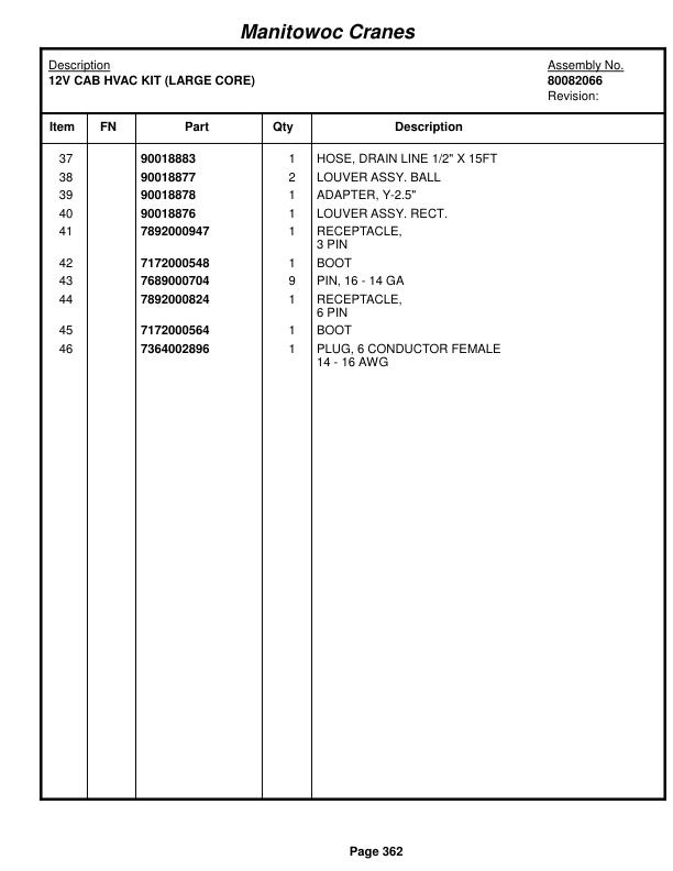 Grove RT770E 5 SECT Crane Parts Manual 235711 2016 2 Grove RT770E 5 SECT Crane Parts Manual 235711 2016-2