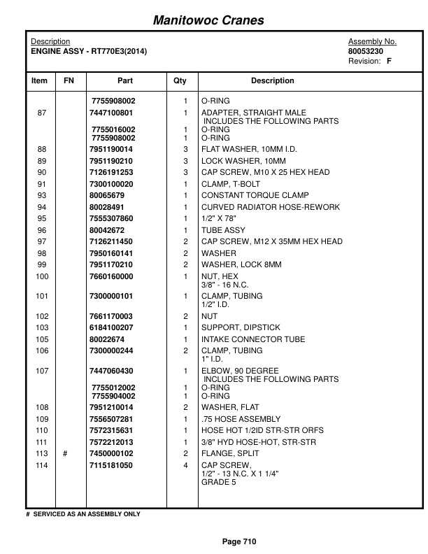 Grove RT770E 5 SECT Crane Parts Manual 236039 2018 3 Grove RT770E 5 SECT Crane Parts Manual 236039 2018-3