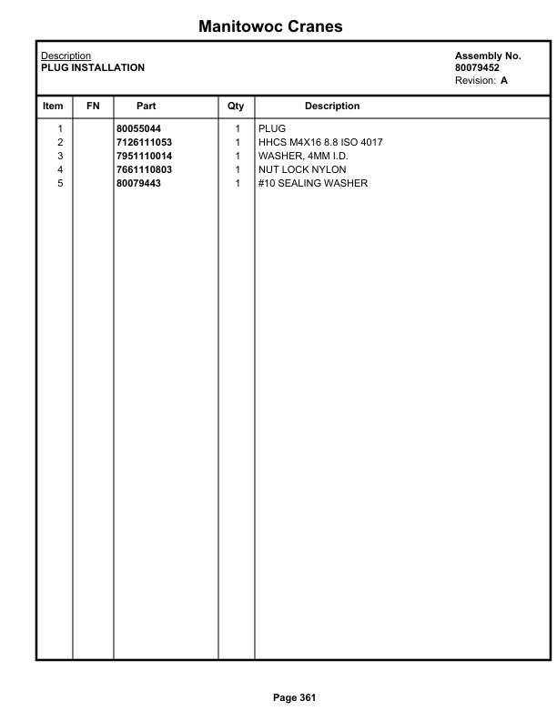 Grove RT770E 5 SECT Crane Parts Manual 236301 2018-2
