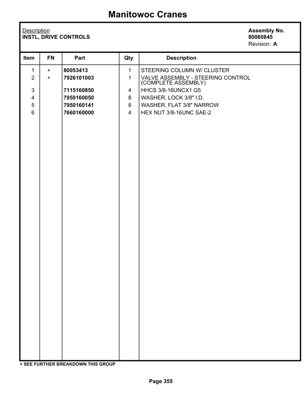 Grove RT770E 5 SECT Crane Parts Manual 236317 2019 2 Grove RT770E 5 SECT Crane Parts Manual 236317 2019-2