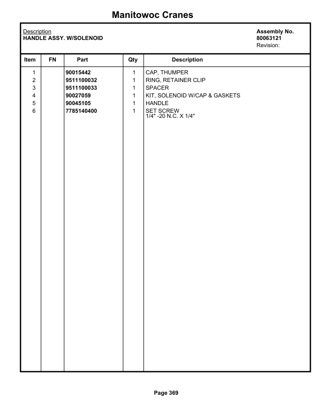Grove RT770E 5 SECT Crane Parts Manual 236389 2019 2 Grove RT770E 5 SECT Crane Parts Manual 236389 2019-2