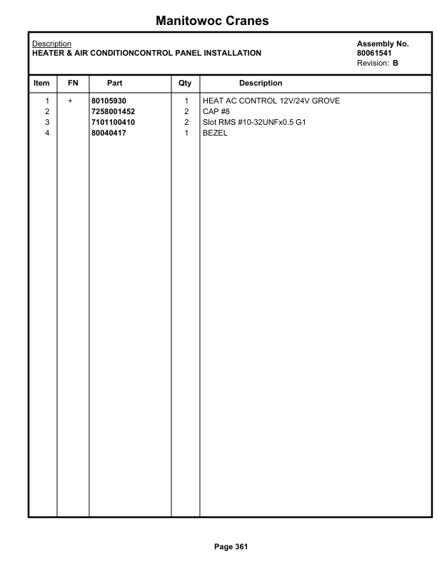 Grove RT770E 5 SECT Crane Parts Manual 236508 2019 2 Grove RT770E 5 SECT Crane Parts Manual 236508 2019-2