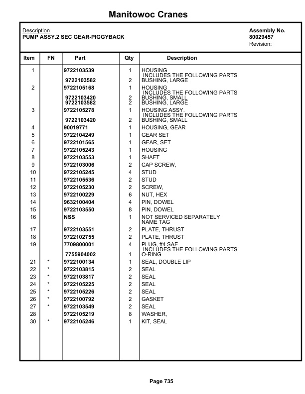 Grove RT770E 5 SECT Crane Parts Manual 236508 2019 3 Grove RT770E 5 SECT Crane Parts Manual 236508 2019-3