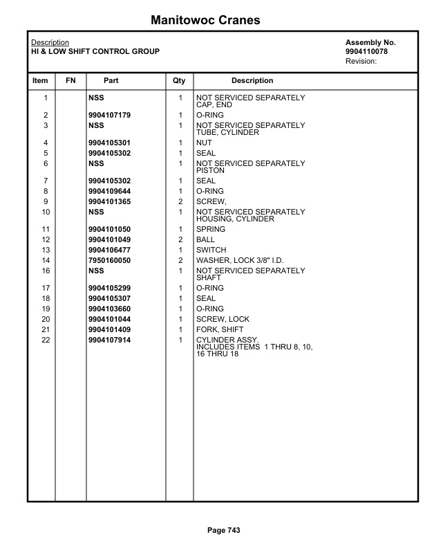 Grove RT770E 5 SECT Crane Parts Manual 236549 2019 3 Grove RT770E 5 SECT Crane Parts Manual 236549 2019-3