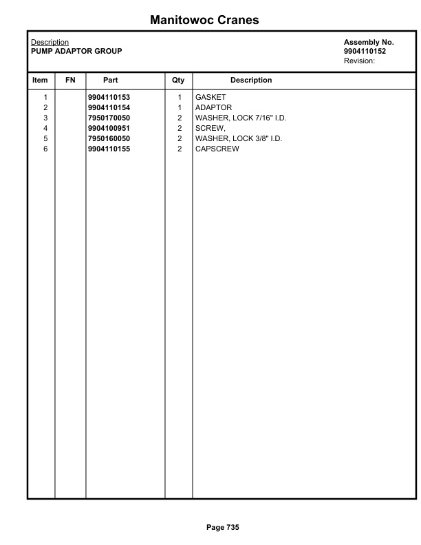 Grove RT770E 5 SECT Crane Parts Manual 236550 2019 3 Grove RT770E 5 SECT Crane Parts Manual 236550 2019-3