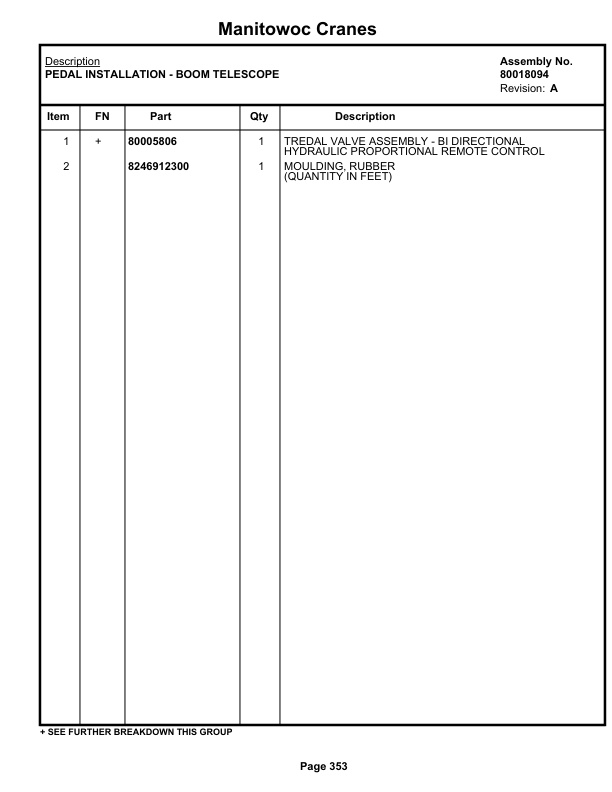 Grove RT770E 5 SECT Crane Parts Manual 236667 2020 2 Grove RT770E 5 SECT Crane Parts Manual 236667 2020-2