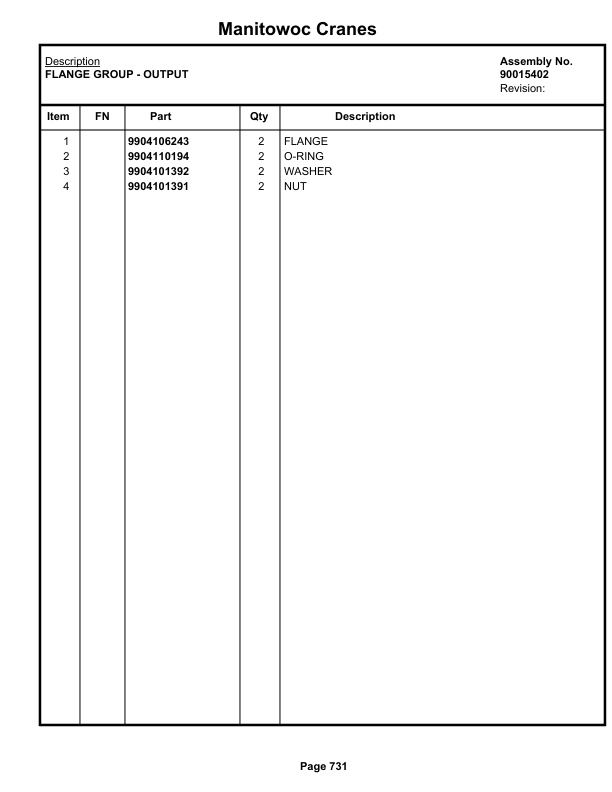 Grove RT770E 5 SECT Crane Parts Manual 236669 2019 3 Grove RT770E 5 SECT Crane Parts Manual 236669 2019-3