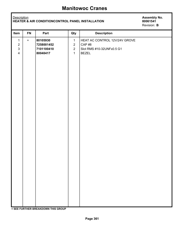 Grove RT770E 5 SECT Crane Parts Manual 236741 2019 2 Grove RT770E 5 SECT Crane Parts Manual 236741 2019-2