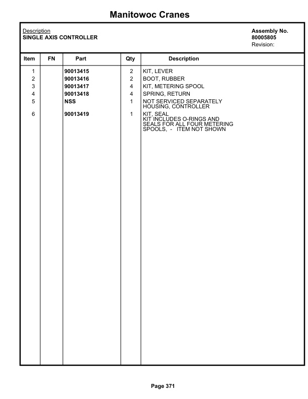 Grove RT770E 5 SECT Crane Parts Manual 236804 2019 2 Grove RT770E 5 SECT Crane Parts Manual 236804 2019-2
