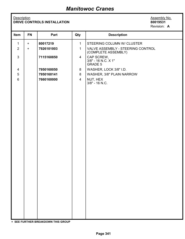 Grove RT770E Crane Parts Manual 234169 2013 2 Grove RT770E Crane Parts Manual 234169 2013-2