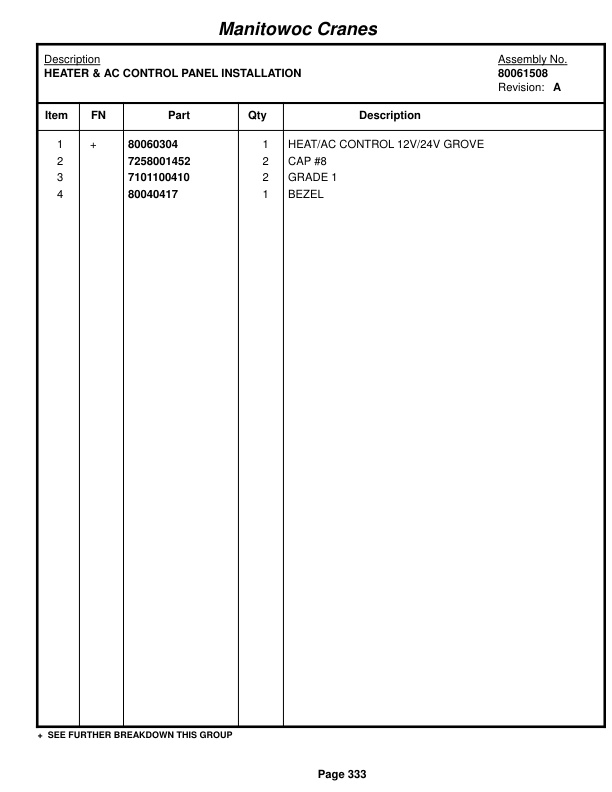 Grove RT770E Crane Parts Manual 234707 2014 2 Grove RT770E Crane Parts Manual 234707 2014-2