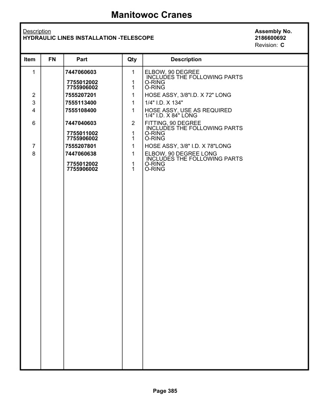 Grove RT855B Crane Parts Manual 83080 2021 2 Grove RT855B Crane Parts Manual 83080 2021-2