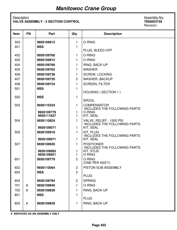 Grove RT855B Crane Parts Manual 83942 2005 2 Grove RT855B Crane Parts Manual 83942 2005-2