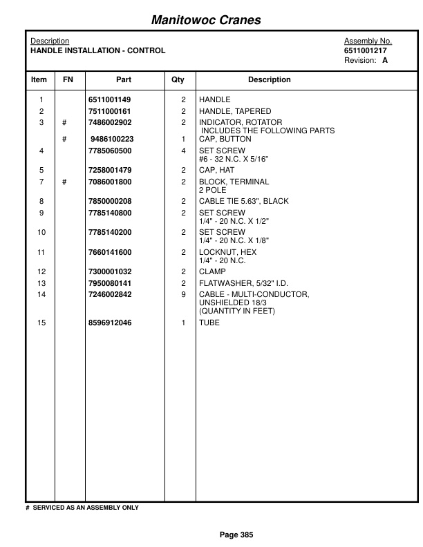 Grove RT855B Crane Parts Manual 84897 2016 2 Grove RT855B Crane Parts Manual 84897 2016-2