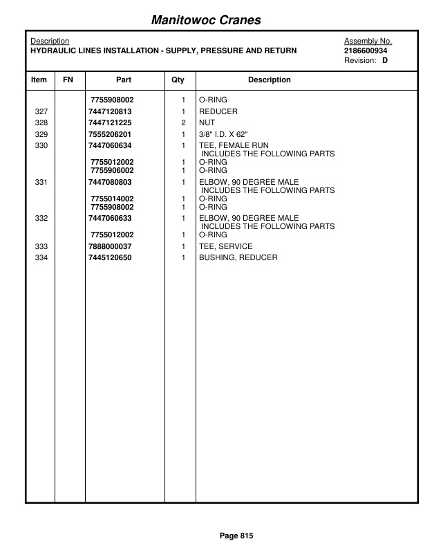 Grove RT860 Crane Parts Manual 220890 2014 3 Grove RT860 Crane Parts Manual 220890 2014-3