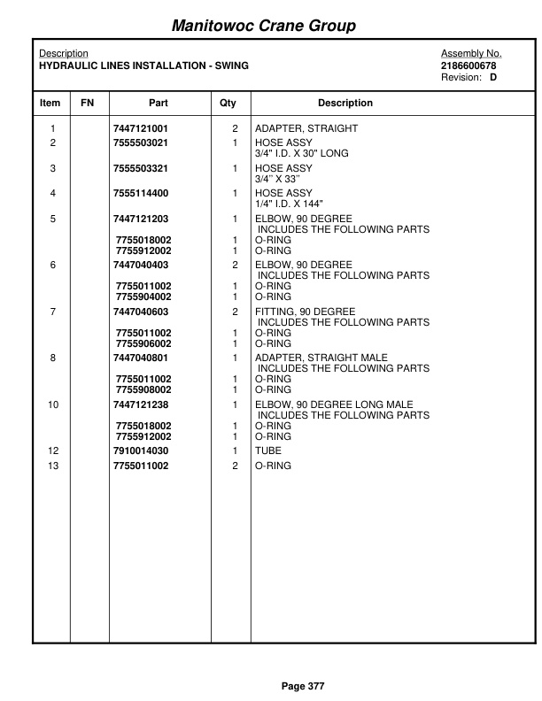 Grove RT865B Crane Parts Manual 81545 2007 2 Grove RT865B Crane Parts Manual 81545 2007-2