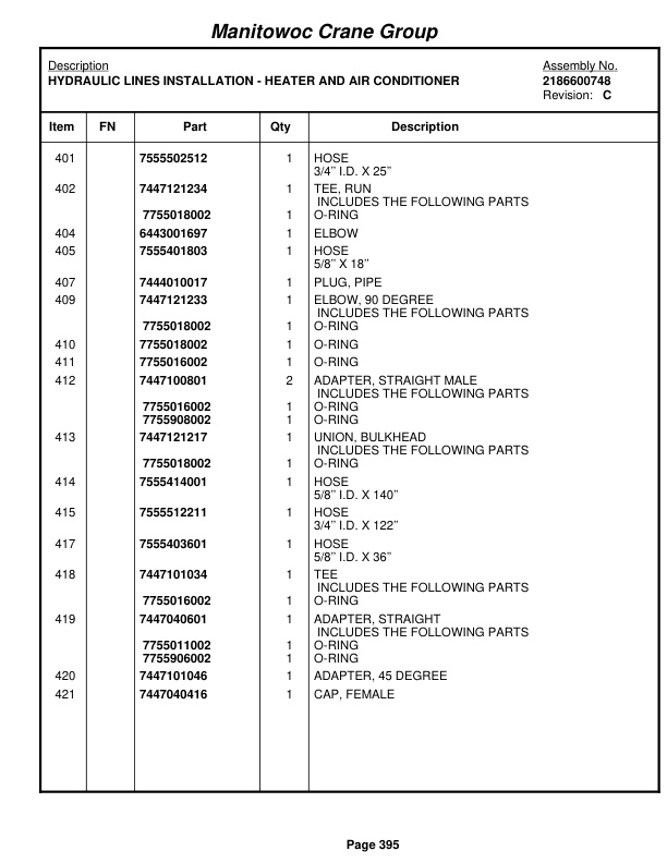 Grove RT865B Crane Parts Manual 82745 2006 2 Grove RT865B Crane Parts Manual 82745 2006-2