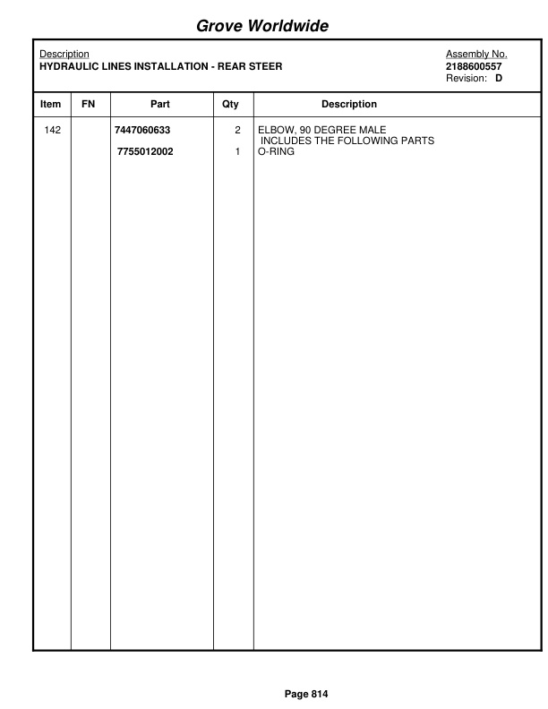 Grove RT865B Crane Parts Manual 83098 2004 3 Grove RT865B Crane Parts Manual 83098 2004-3