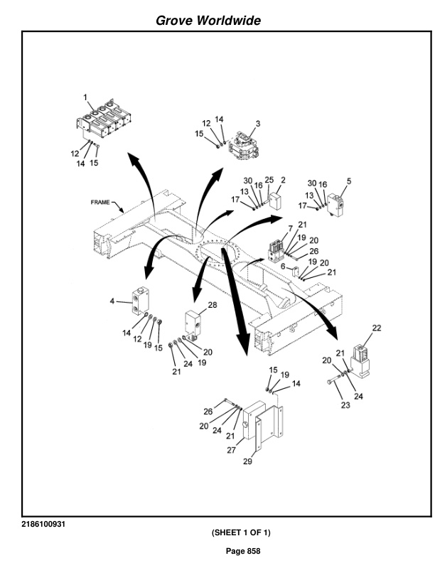 Grove RT865B Crane Parts Manual 83745 2004-3