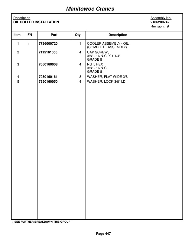 Grove RT875BXL Crane Parts Manual 222734 2015 2 Grove RT875BXL Crane Parts Manual 222734 2015-2